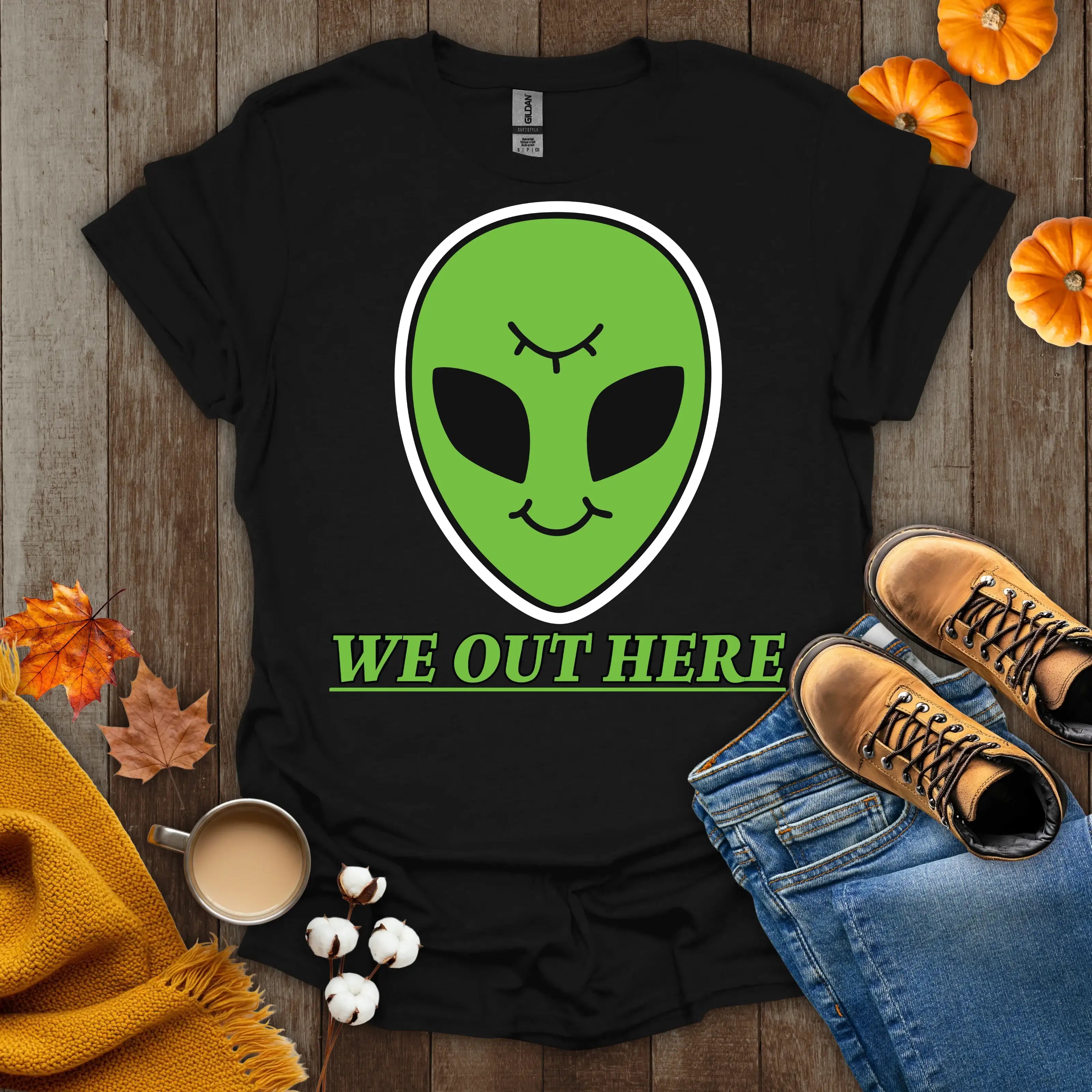 We Out Here Alien Theme T-Shirt