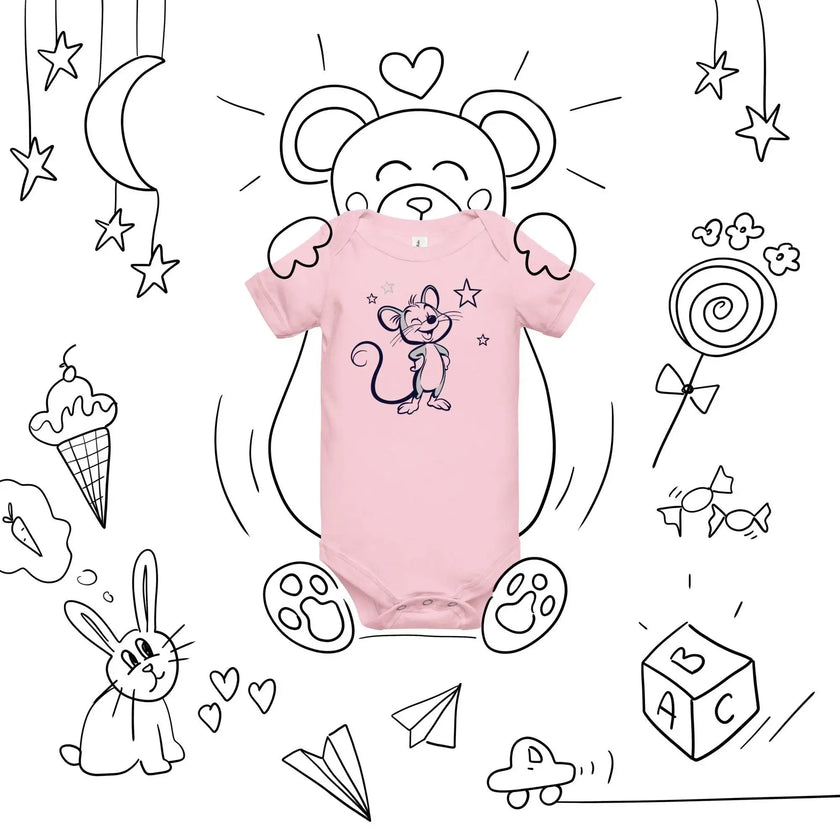 Cute Baby Onesie – Mickey Mouse Graphic Print - STYLISHOUR