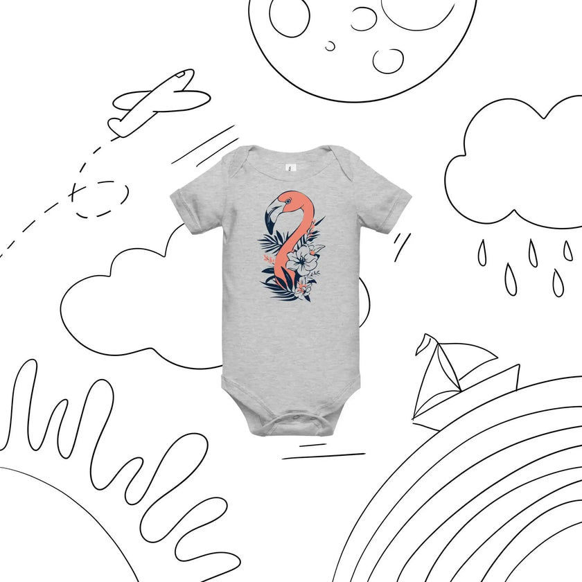 Cute Flamingo Baby Bodysuit – Short Sleeve - STYLISHOUR