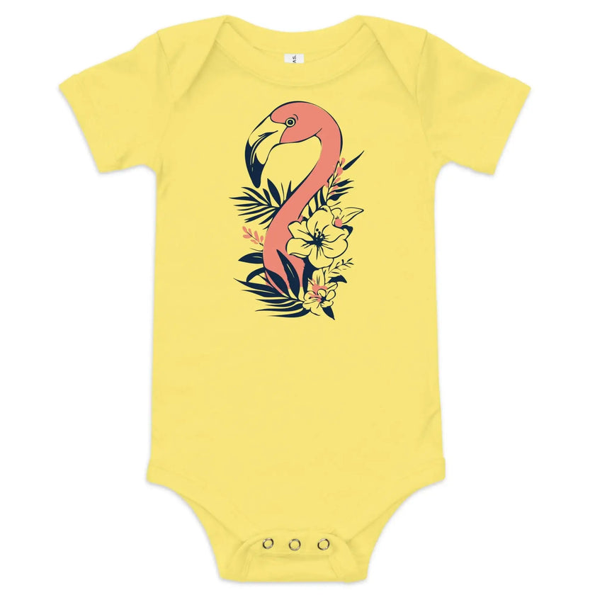 Cute Flamingo Baby Bodysuit – Short Sleeve - STYLISHOUR