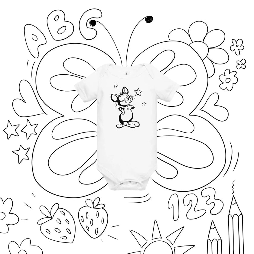 Cute Baby Onesie – Mickey Mouse Graphic Print - STYLISHOUR