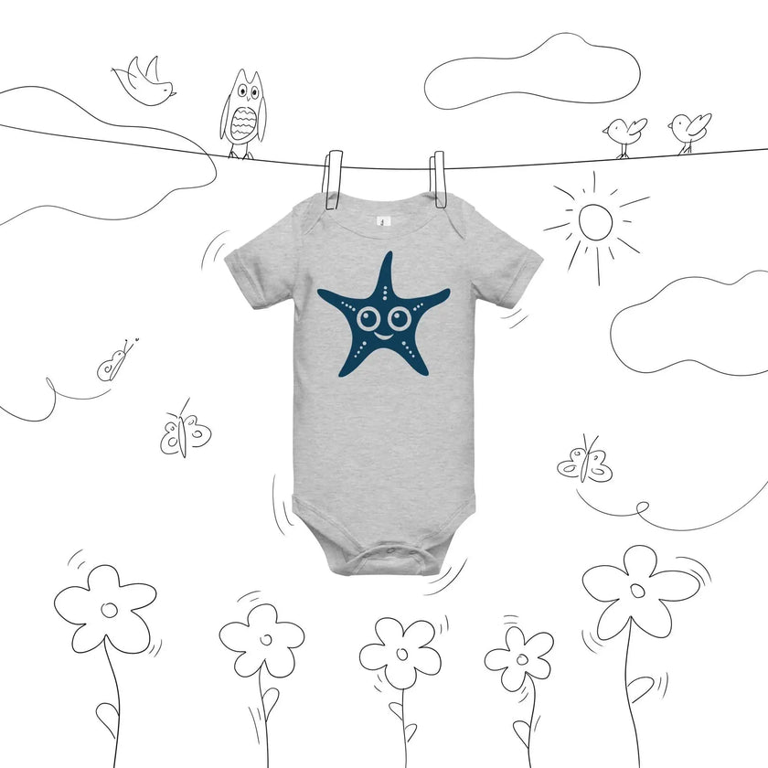 Happy Starfish Baby Bodysuit – Soft Short Sleeve - STYLISHOUR