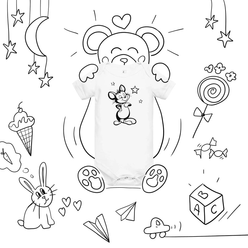 Cute Baby Onesie – Mickey Mouse Graphic Print - STYLISHOUR