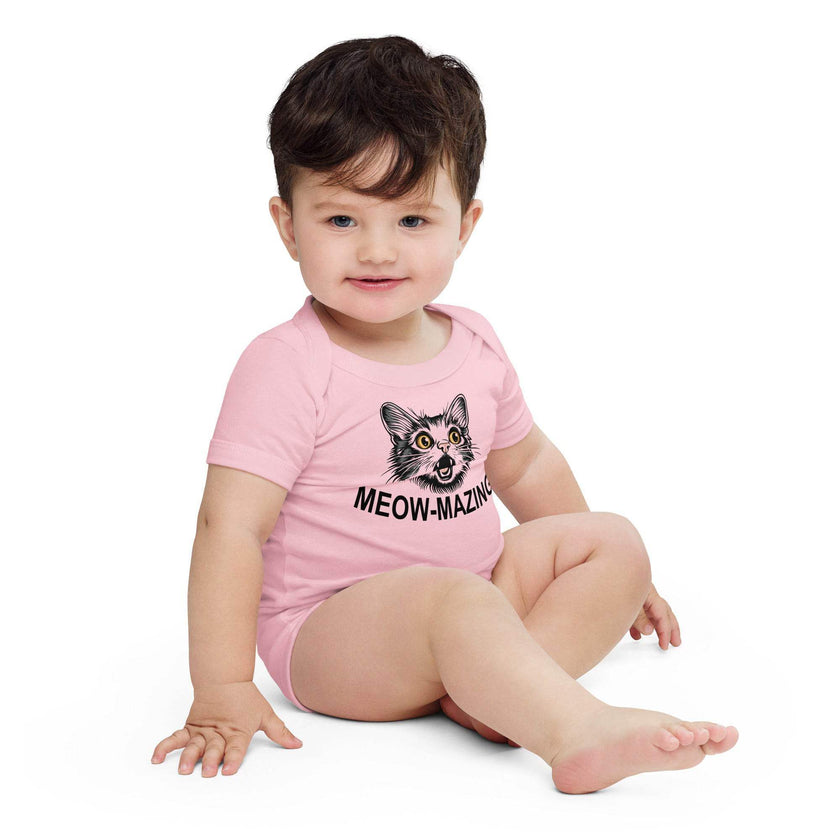 Cute Cat Meow-mazing baby one-piece outfit - STYLISHOUR