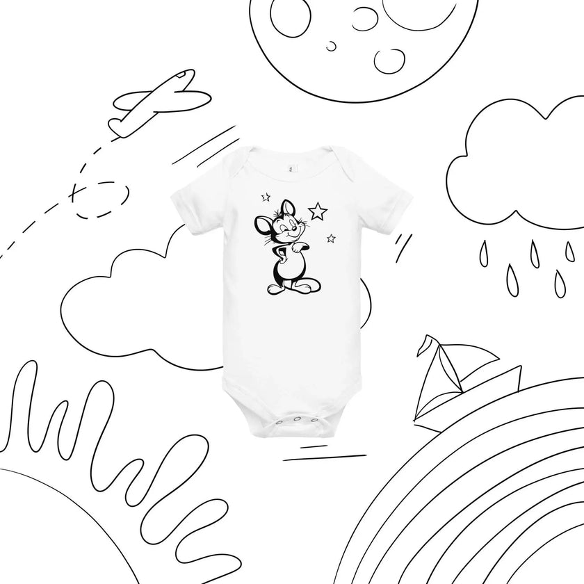 Cute Baby Onesie – Mickey Mouse Graphic Print - STYLISHOUR