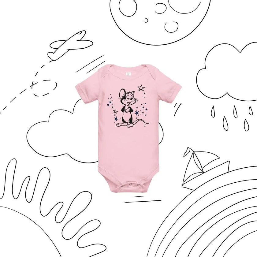 Baby Short Sleeve One Piece with Mickey Mouse Design - STYLISHOUR