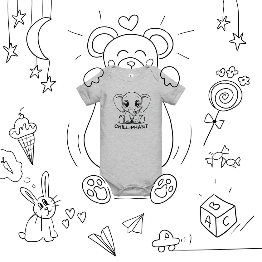 Cute Baby Onesie – Chill-Phant Graphic Print - STYLISHOUR