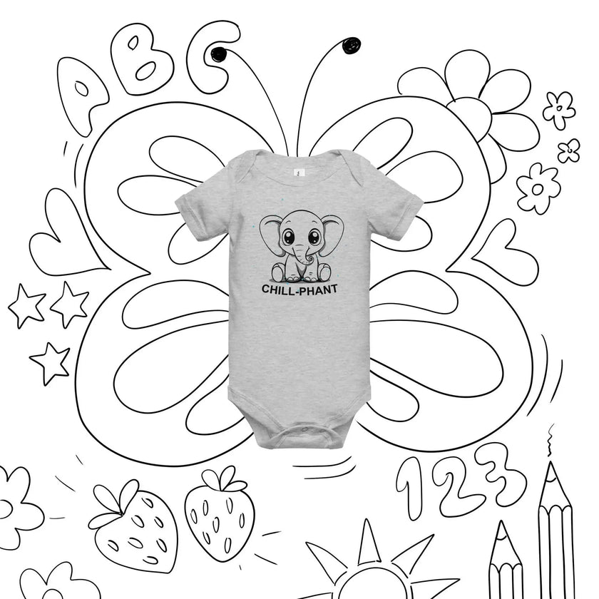 Cute Baby Onesie – Chill-Phant Graphic Print - STYLISHOUR