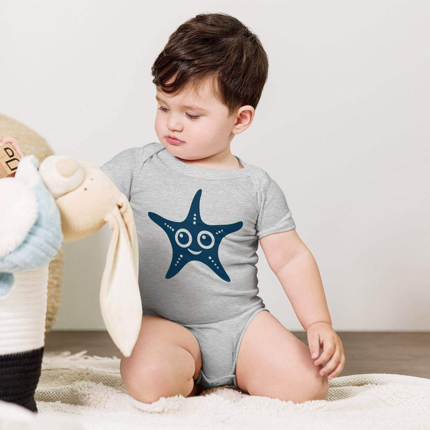 Happy Starfish Baby Bodysuit – Soft Short Sleeve - STYLISHOUR