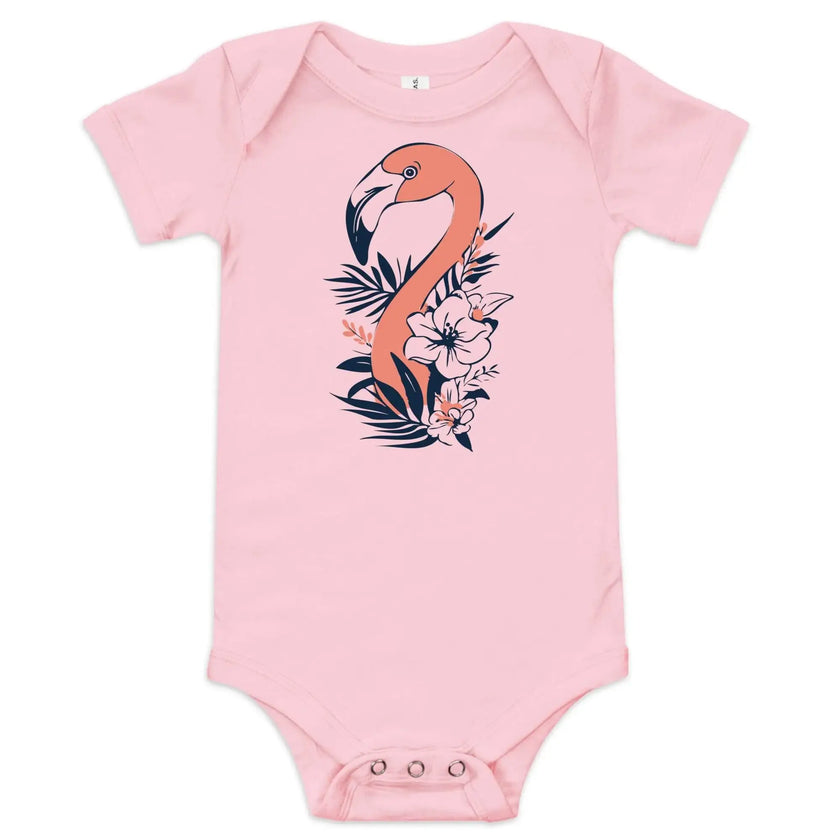Cute Flamingo Baby Bodysuit – Short Sleeve - STYLISHOUR