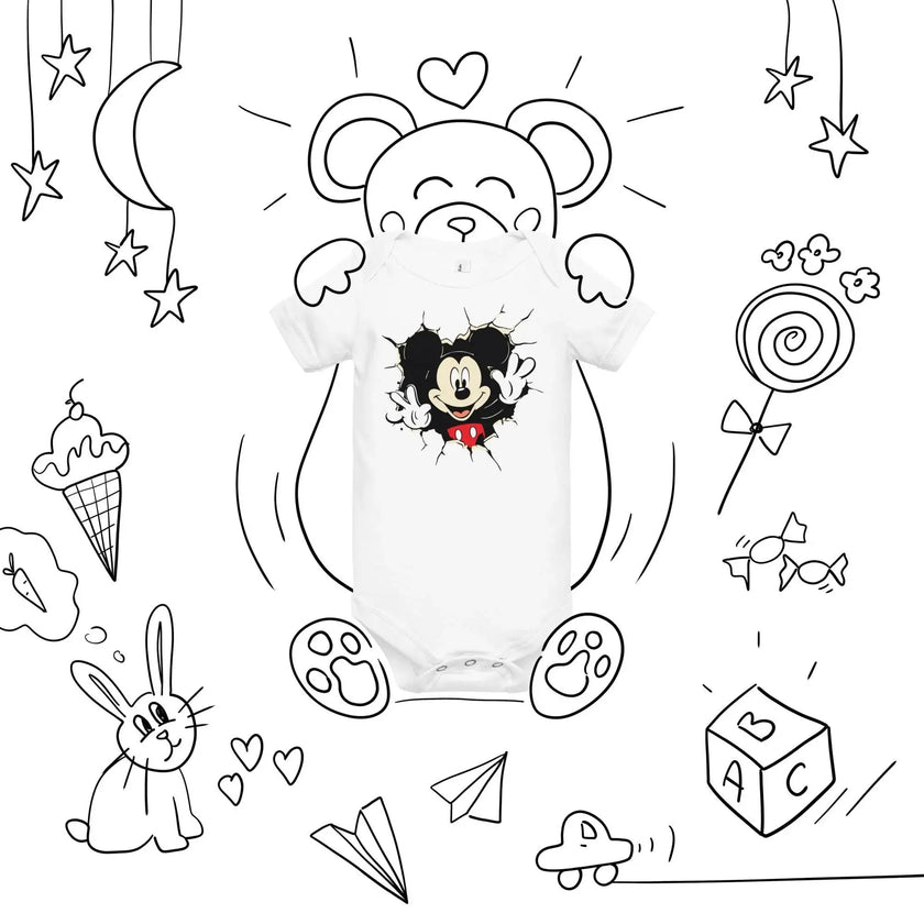 Adorable Mickey Mouse Baby Short Sleeve Onesie - STYLISHOUR