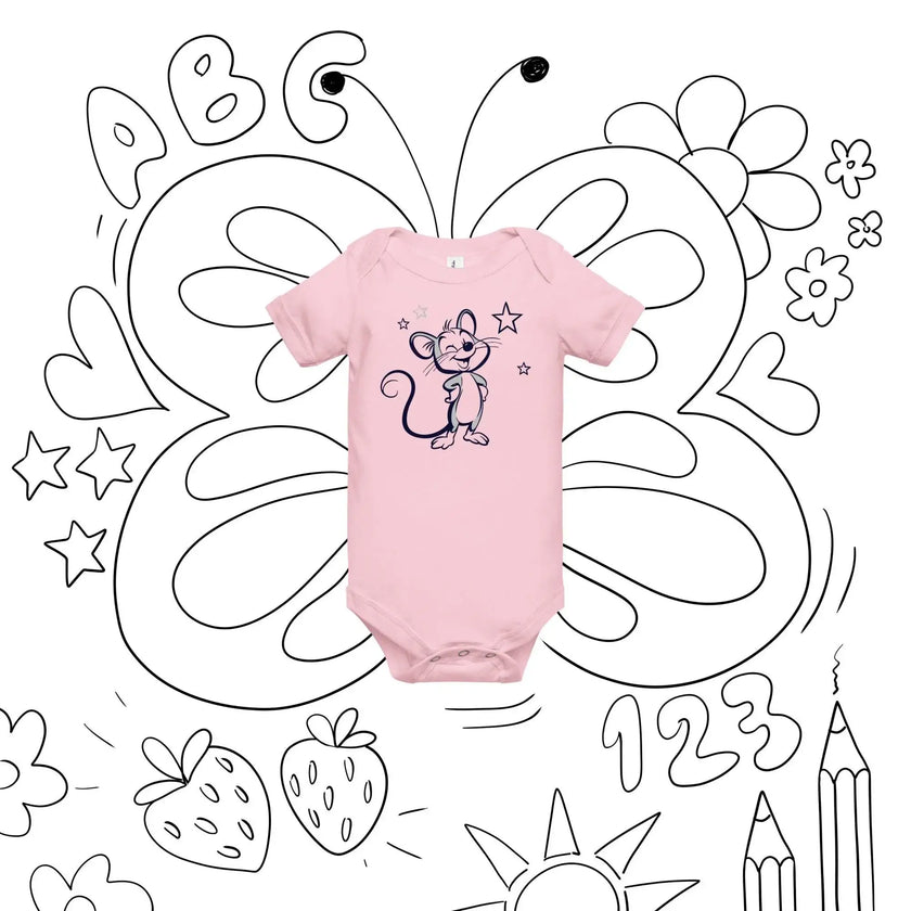 Cute Baby Onesie – Mickey Mouse Graphic Print - STYLISHOUR