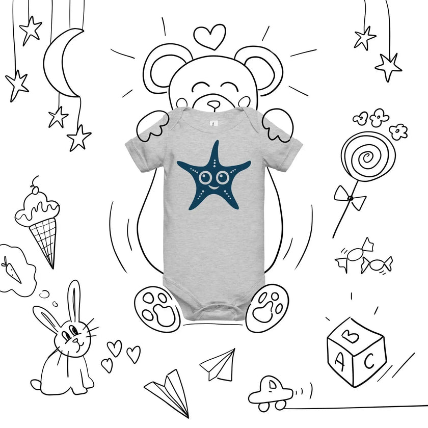 Happy Starfish Baby Bodysuit – Soft Short Sleeve - STYLISHOUR