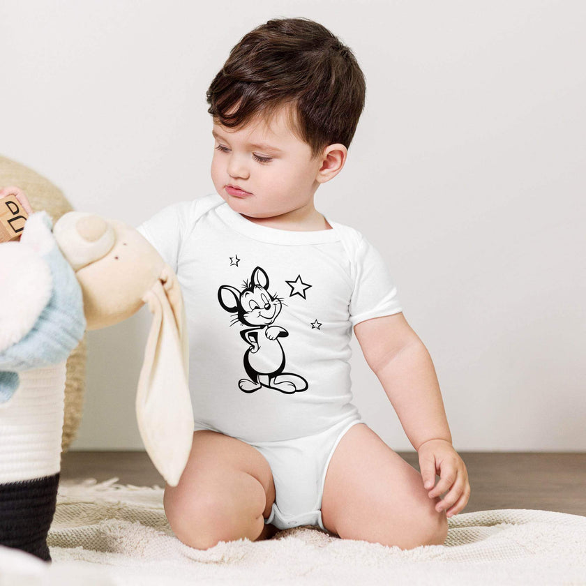 Cute Baby Onesie – Mickey Mouse Graphic Print - STYLISHOUR