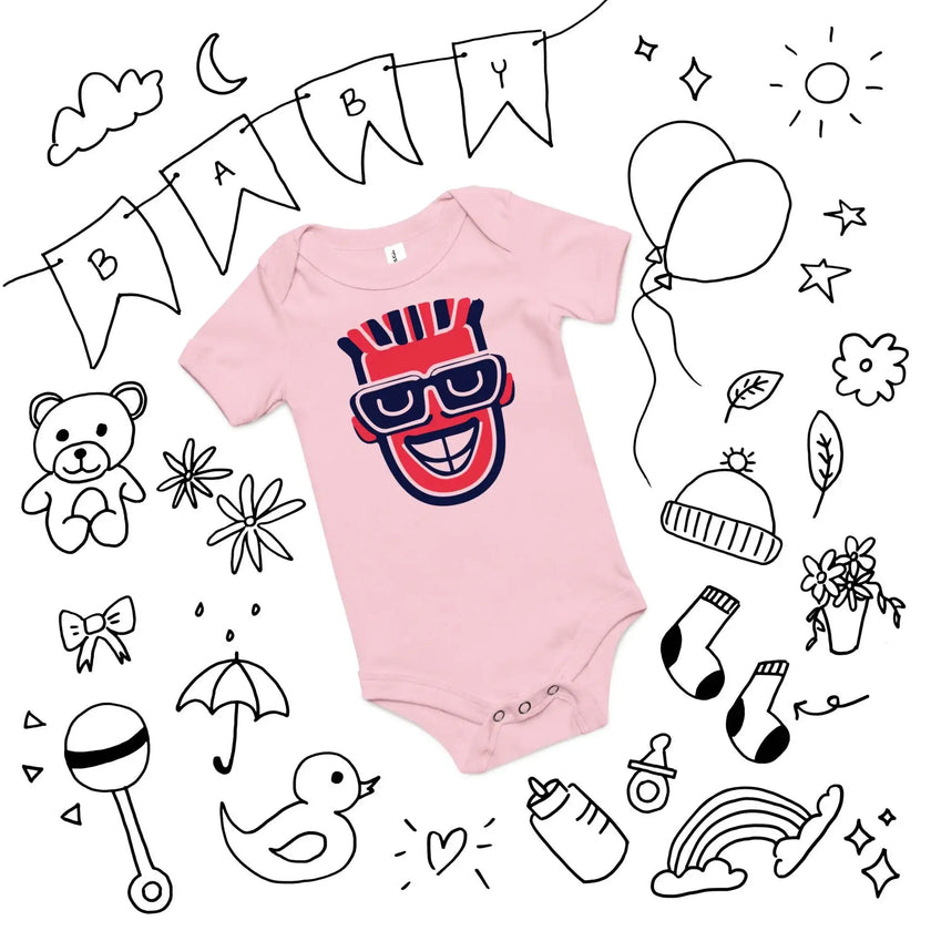 Cute Moai Print Baby Bodysuit – Short Sleeve - STYLISHOUR