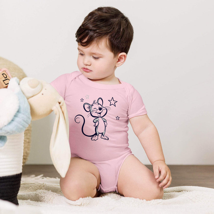 Cute Baby Onesie – Mickey Mouse Graphic Print - STYLISHOUR
