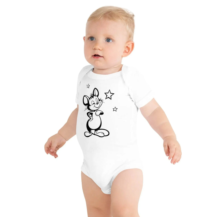 Cute Baby Onesie – Mickey Mouse Graphic Print - STYLISHOUR