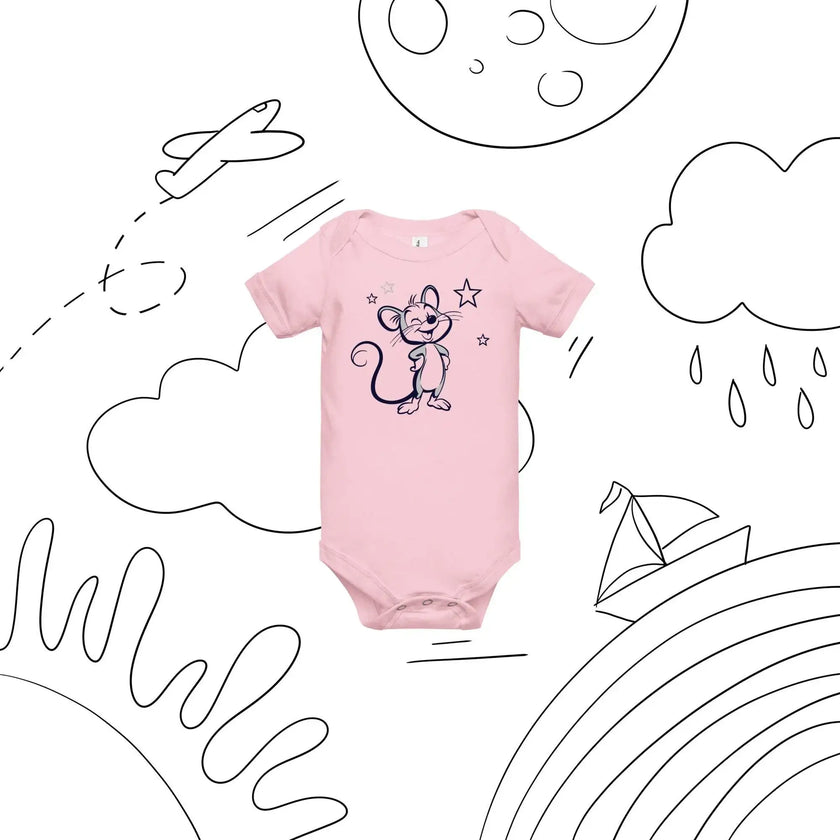 Cute Baby Onesie – Mickey Mouse Graphic Print - STYLISHOUR