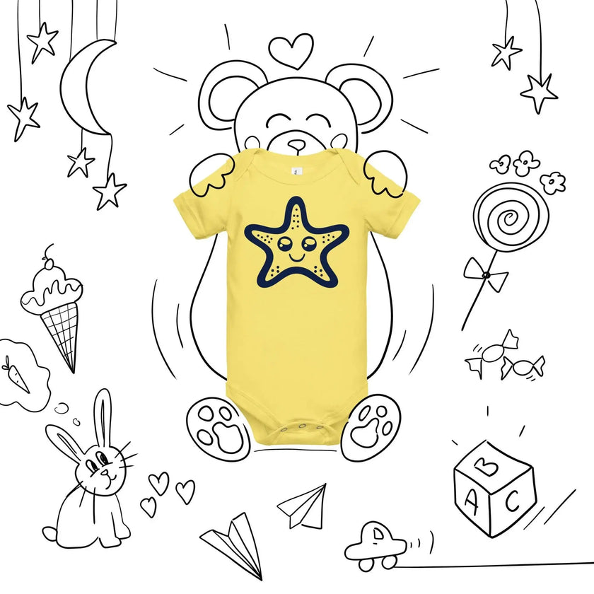 Adorable Baby One Piece with Starfish Print - STYLISHOUR