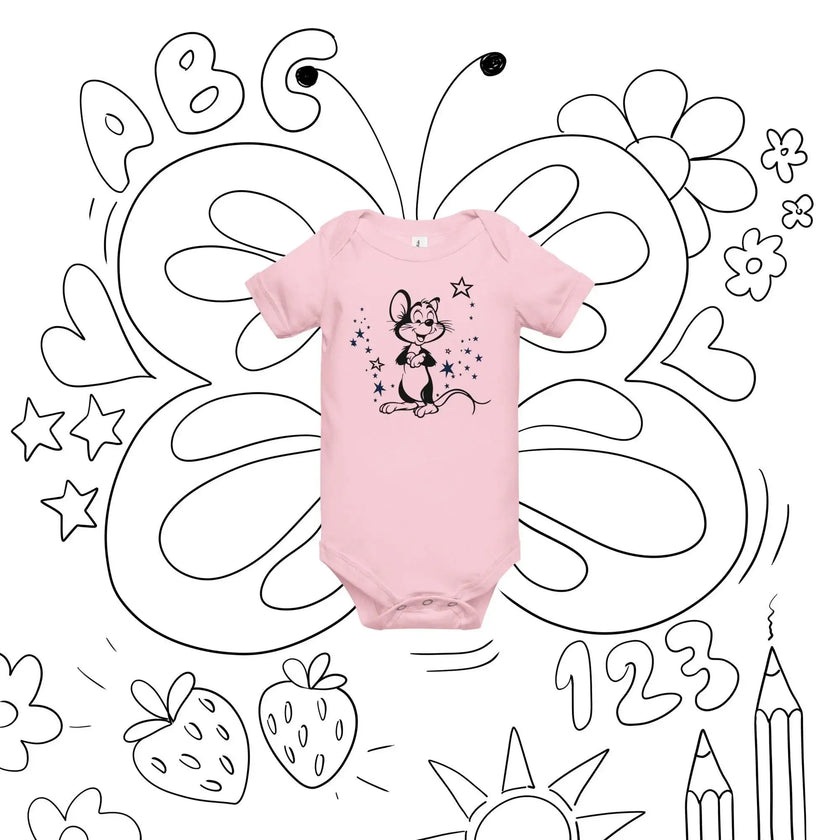 Baby Short Sleeve One Piece with Mickey Mouse Design - STYLISHOUR