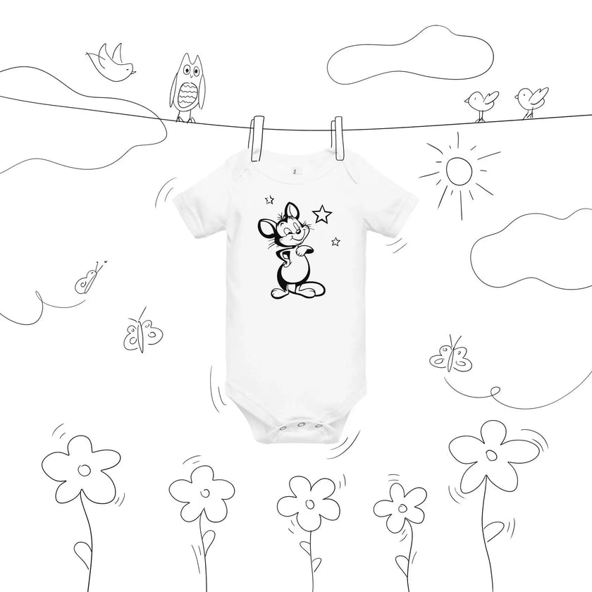 Cute Baby Onesie – Mickey Mouse Graphic Print - STYLISHOUR