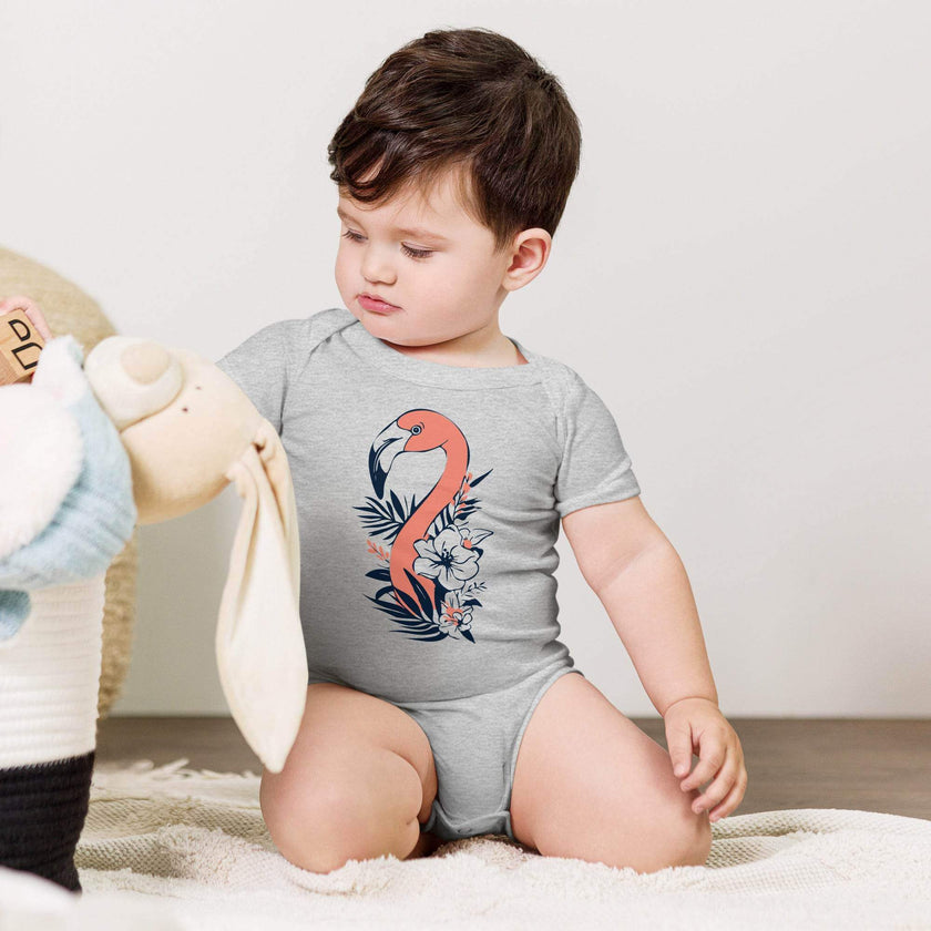 Cute Flamingo Baby Bodysuit – Short Sleeve - STYLISHOUR