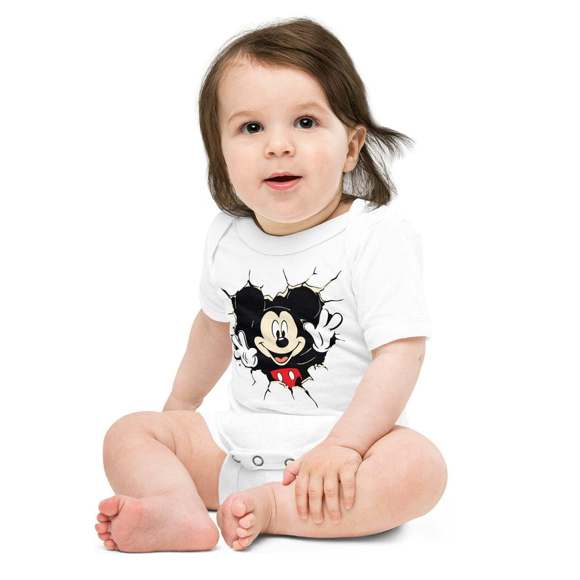 Adorable Mickey Mouse Baby Short Sleeve Onesie - STYLISHOUR