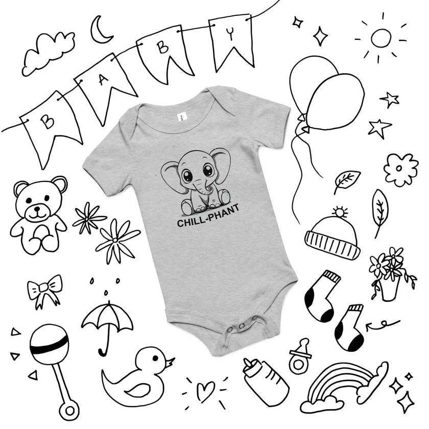 Cute Baby Onesie – Chill-Phant Graphic Print - STYLISHOUR