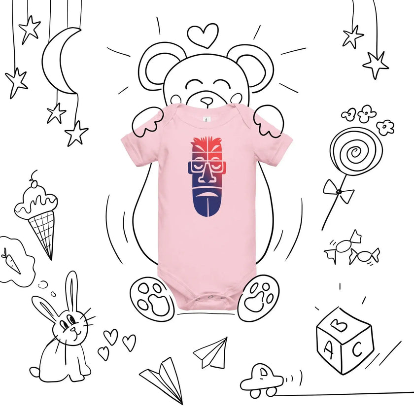 Funny Moai Face Baby One Piece Outfit - STYLISHOUR