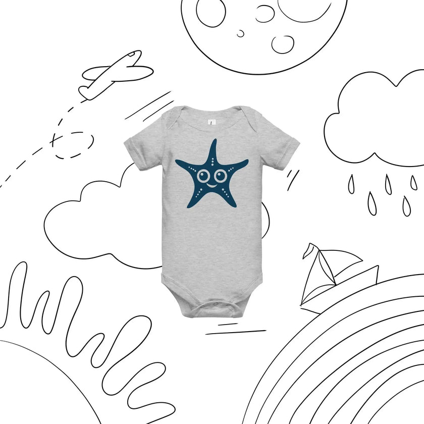 Happy Starfish Baby Bodysuit – Soft Short Sleeve - STYLISHOUR