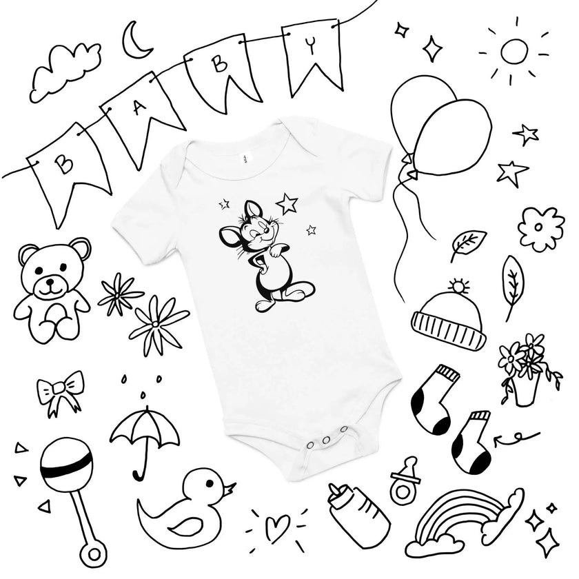 Cute Baby Onesie – Mickey Mouse Graphic Print - STYLISHOUR