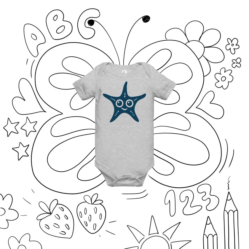 Happy Starfish Baby Bodysuit – Soft Short Sleeve - STYLISHOUR