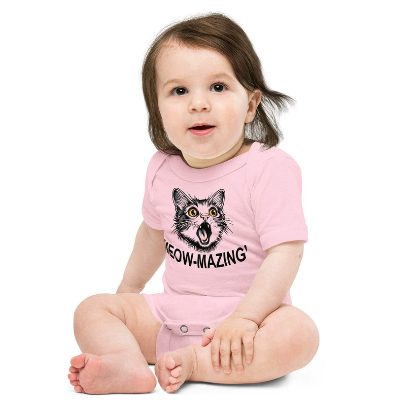 Cute Cat Meow-mazing baby one-piece outfit - STYLISHOUR