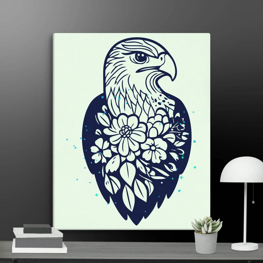 Floral Eagle Wall Decor Canvas - STYLISHOUR