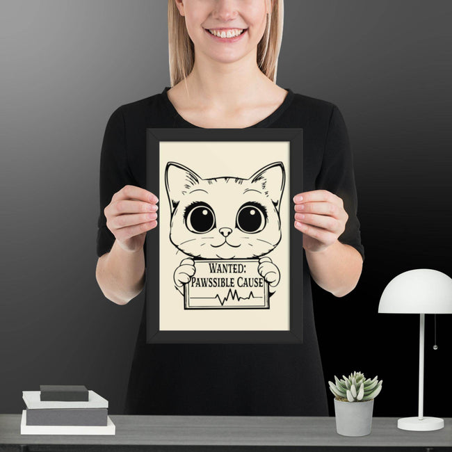 Wanted Kitty Framed matte paper poster - STYLISHOUR