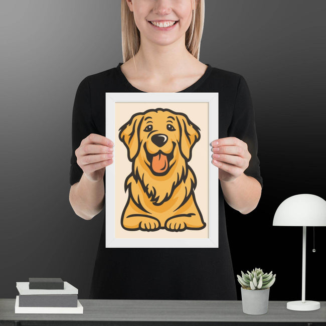 Golden Dog Framed matte paper poster - STYLISHOUR