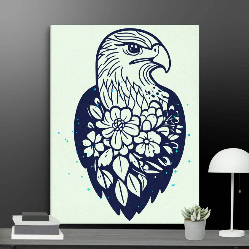 Floral Eagle Wall Decor Canvas - STYLISHOUR