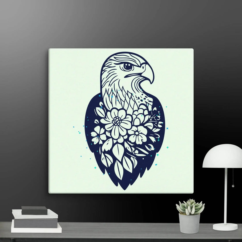 Floral Eagle Wall Decor Canvas - STYLISHOUR