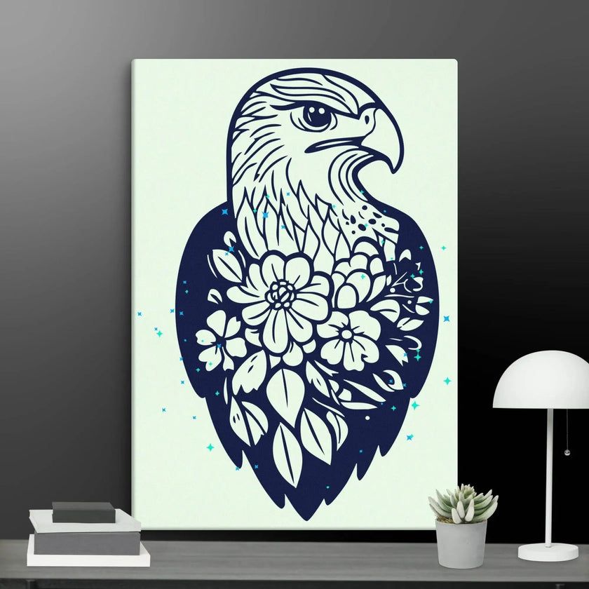 Floral Eagle Wall Decor Canvas - STYLISHOUR