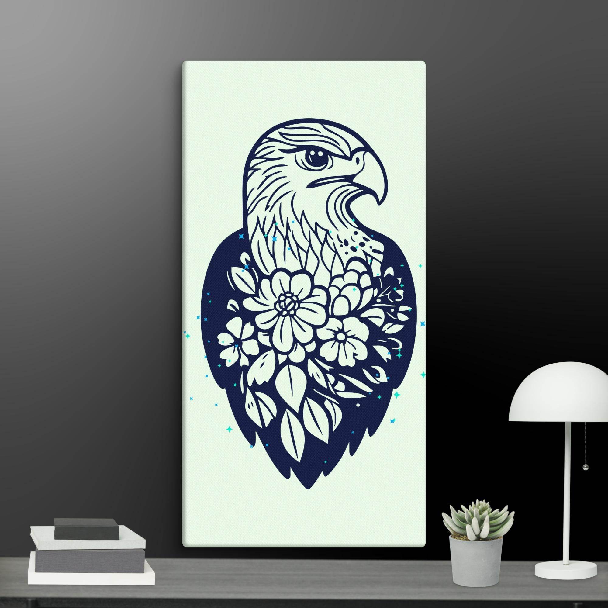 Floral Eagle Wall Decor Canvas - STYLISHOUR