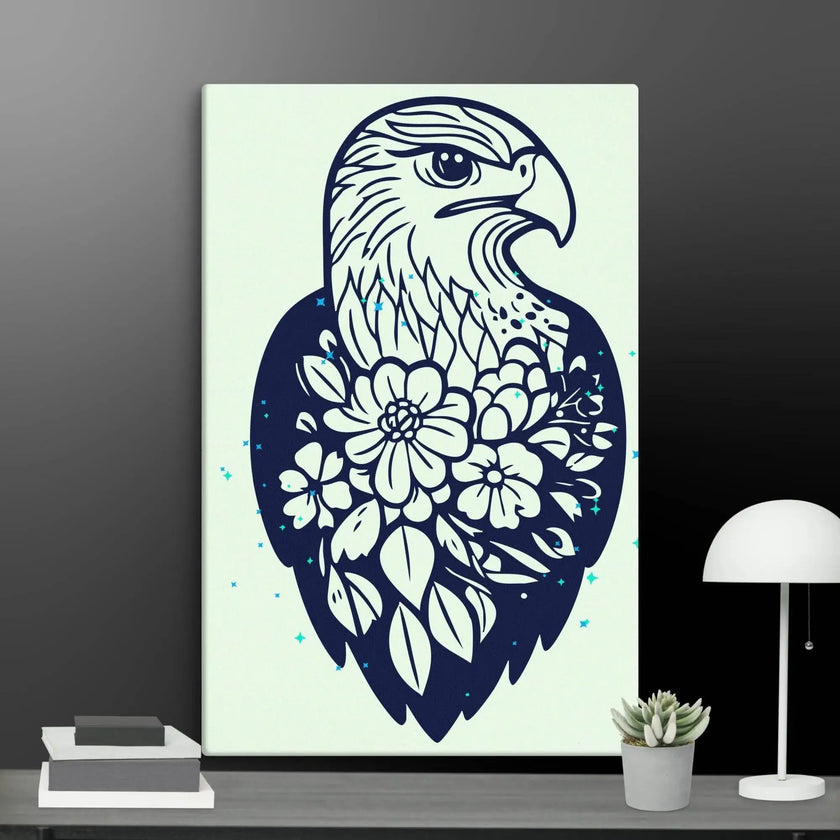 Floral Eagle Wall Decor Canvas - STYLISHOUR