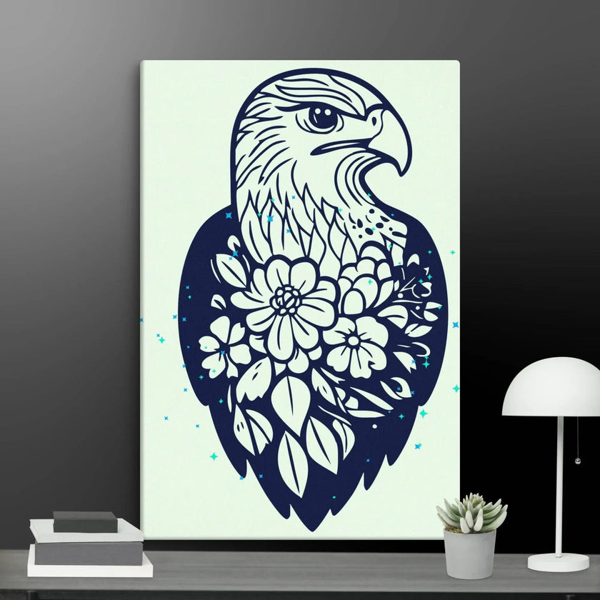 Floral Eagle Wall Decor Canvas - STYLISHOUR