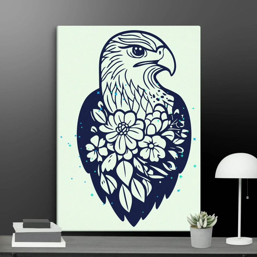 Floral Eagle Wall Decor Canvas - STYLISHOUR