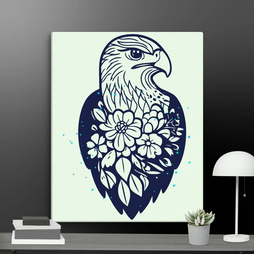 Floral Eagle Wall Decor Canvas - STYLISHOUR