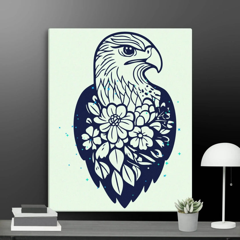 Floral Eagle Wall Decor Canvas - STYLISHOUR