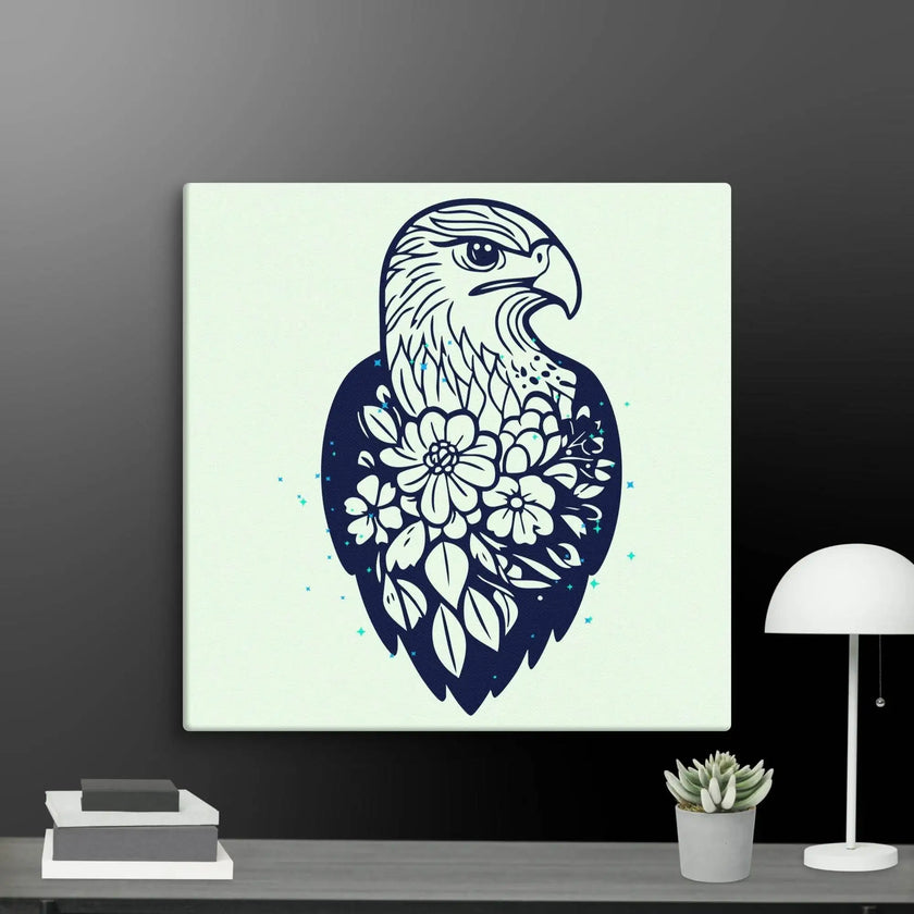 Floral Eagle Wall Decor Canvas - STYLISHOUR