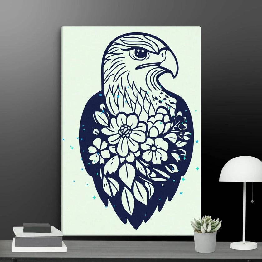 Floral Eagle Wall Decor Canvas - STYLISHOUR