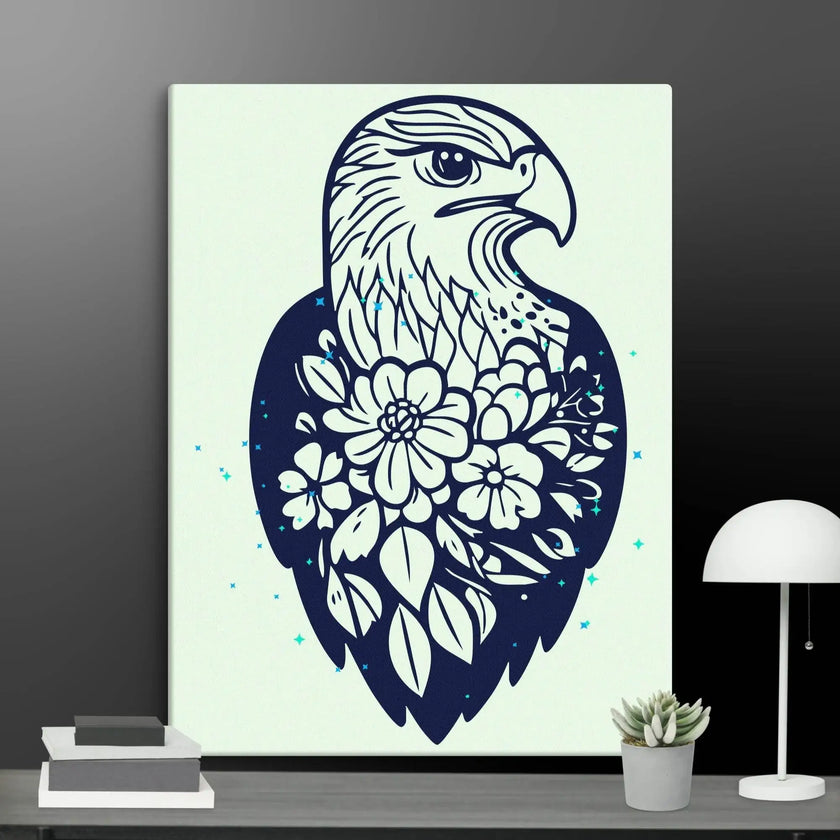 Floral Eagle Wall Decor Canvas - STYLISHOUR