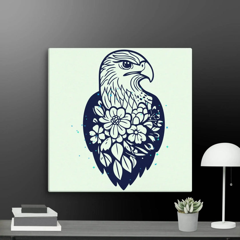 Floral Eagle Wall Decor Canvas - STYLISHOUR