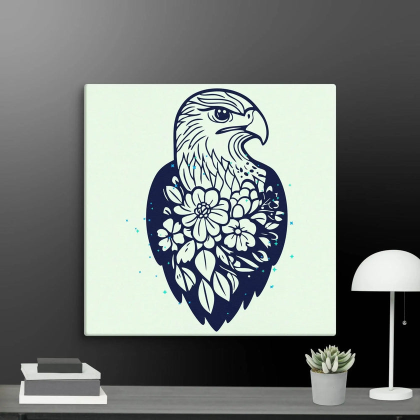 Floral Eagle Wall Decor Canvas - STYLISHOUR